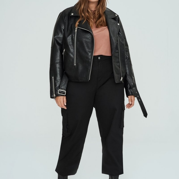 ⚡⚡🆕 Vegan GREEN Leather Moto Jacket - Picture 4 of 5